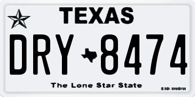 TX license plate DRY8474