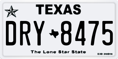 TX license plate DRY8475