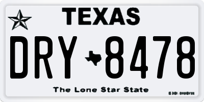 TX license plate DRY8478