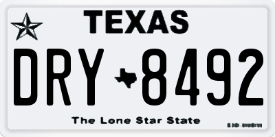 TX license plate DRY8492