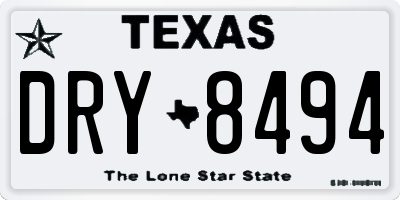 TX license plate DRY8494