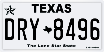 TX license plate DRY8496