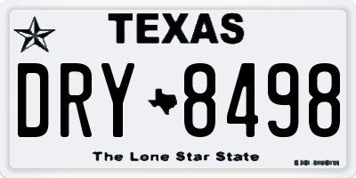 TX license plate DRY8498