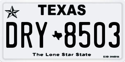 TX license plate DRY8503