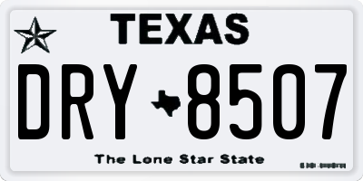 TX license plate DRY8507
