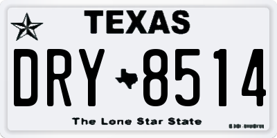 TX license plate DRY8514