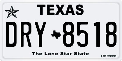 TX license plate DRY8518