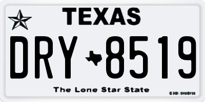 TX license plate DRY8519