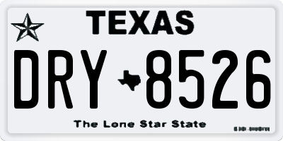 TX license plate DRY8526