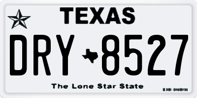TX license plate DRY8527