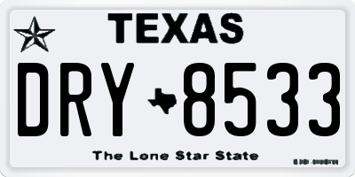 TX license plate DRY8533