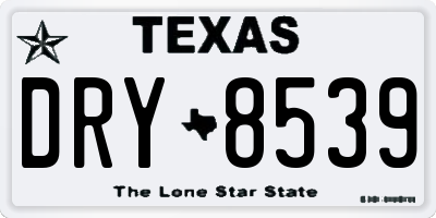 TX license plate DRY8539