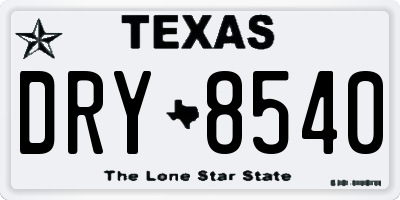 TX license plate DRY8540