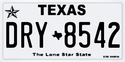 TX license plate DRY8542