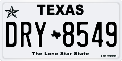 TX license plate DRY8549