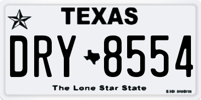 TX license plate DRY8554