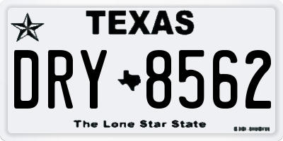 TX license plate DRY8562