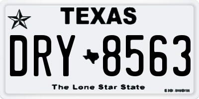 TX license plate DRY8563