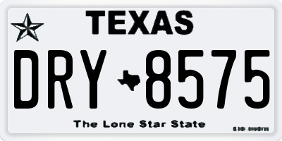 TX license plate DRY8575