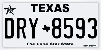 TX license plate DRY8593