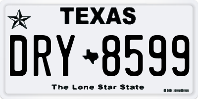TX license plate DRY8599