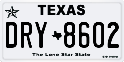 TX license plate DRY8602