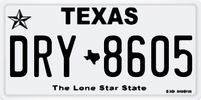 TX license plate DRY8605