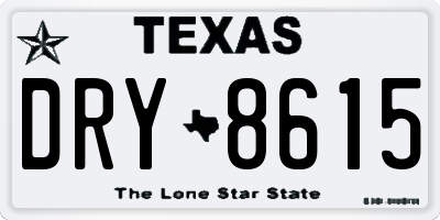 TX license plate DRY8615
