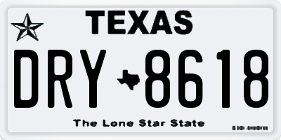 TX license plate DRY8618