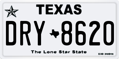TX license plate DRY8620