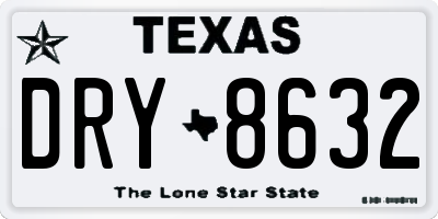 TX license plate DRY8632