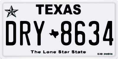 TX license plate DRY8634