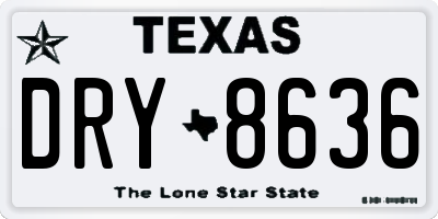 TX license plate DRY8636