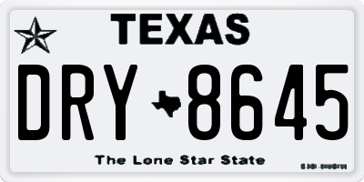 TX license plate DRY8645