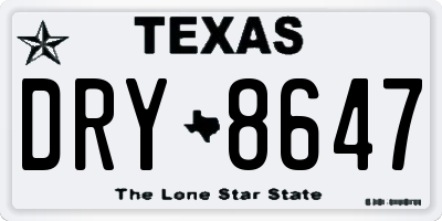 TX license plate DRY8647
