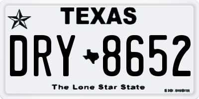 TX license plate DRY8652