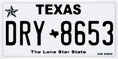 TX license plate DRY8653