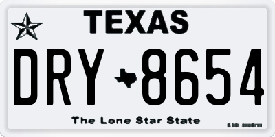TX license plate DRY8654