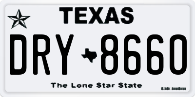TX license plate DRY8660