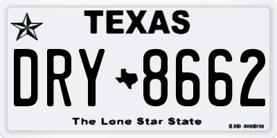 TX license plate DRY8662
