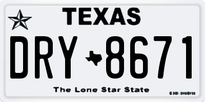 TX license plate DRY8671