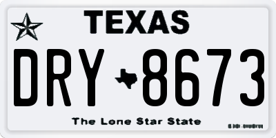 TX license plate DRY8673