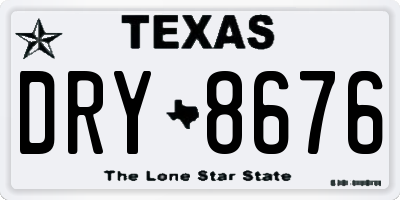 TX license plate DRY8676