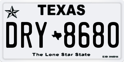 TX license plate DRY8680