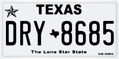 TX license plate DRY8685
