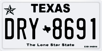 TX license plate DRY8691