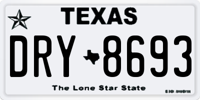 TX license plate DRY8693