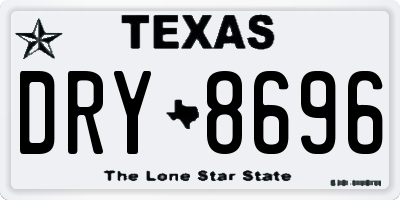 TX license plate DRY8696