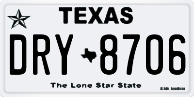 TX license plate DRY8706