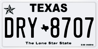 TX license plate DRY8707